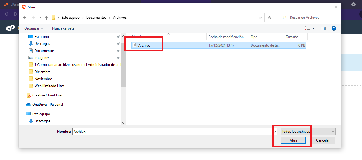 Seleccionar un archivo_Administrador de archivos 