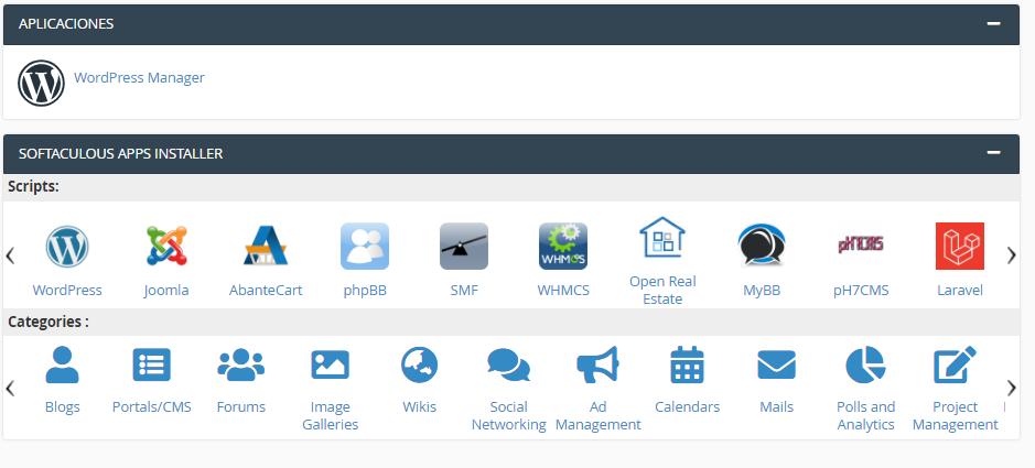 Aplicaciones_cPanel