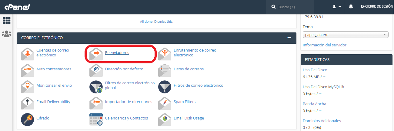 Reenviadores-cPanel