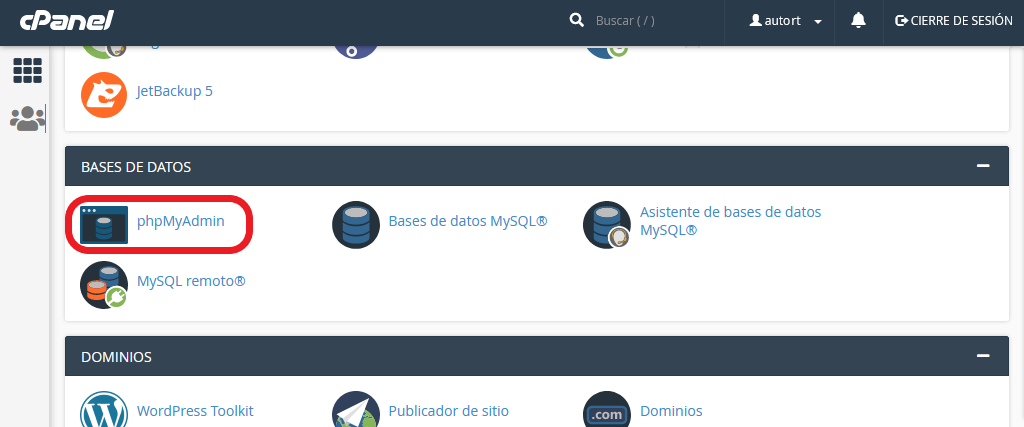 phpMyAdmin-cPanel