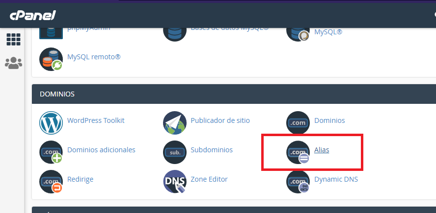 Eliminar un alias